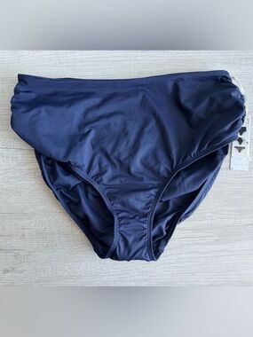 Anne Cole Women’s Navy Blue High-Waist Bikini Bottoms Size Small